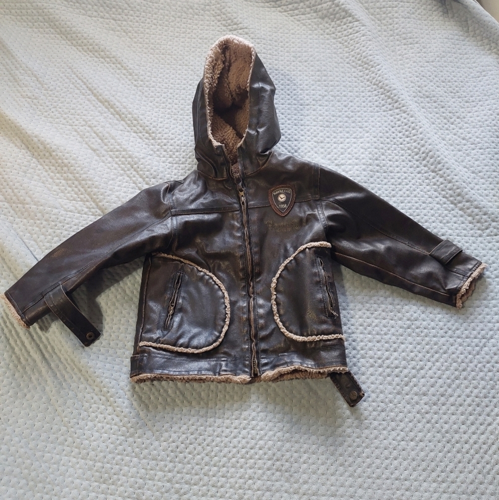 Hawke & Co Dark Brown Kids Jacket with Hood